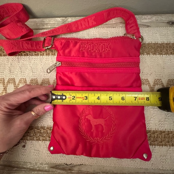PINK Victoria's Secret Hot pink satin Crossbody Bag! Perfect condition! - Picture 7 of 8